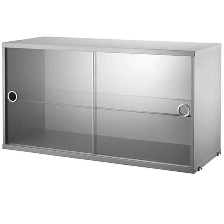 String Furniture String vitrinskåp, 78 x 30 cm, grå