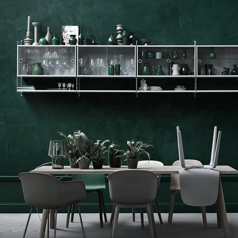 String Furniture String vitrinskåp, 78 x 30 cm, grå