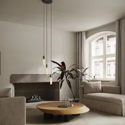 Tala Basalt Triple taklampa, rostfritt stål