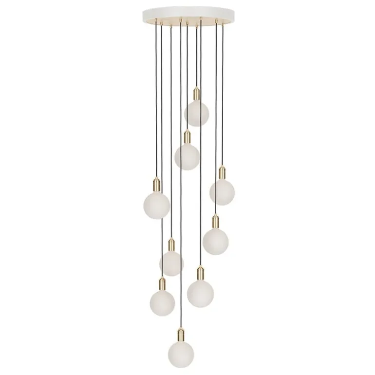 Tala Brass Nine taklampa med Sphere IV-lampor