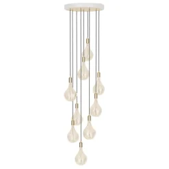 Tala Brass Nine-pendel med Voronoi II-lampor