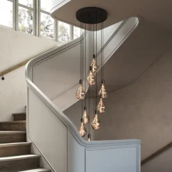 Tala Graphite Nine-pendel med Voronoi II-lampor