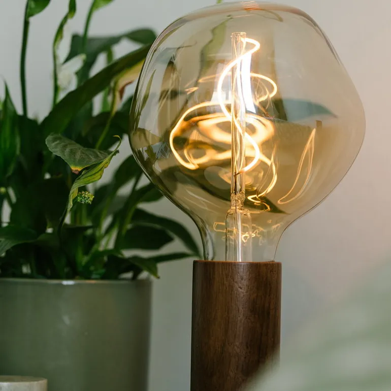 Tala Knuckle bordslampa med Voronoi I-lampa, valnöt