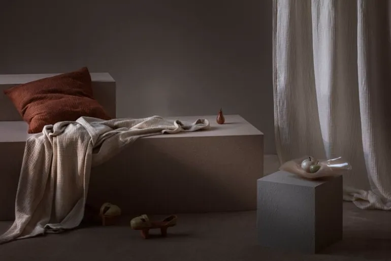 Tameko Merrow Heavy kudde, 50 x 50 cm, ockra