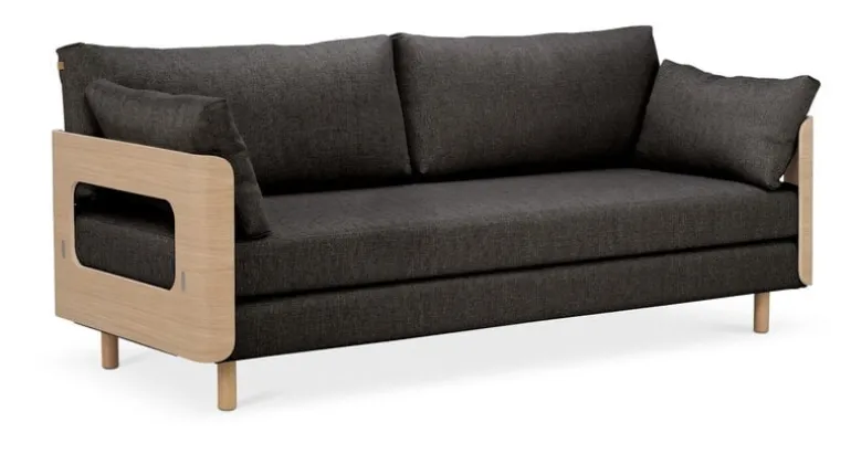 Tapio Anttila Collection ON2 Wood bäddsoffa, såpbehandlad ek - mörkgrå Diamonds 007