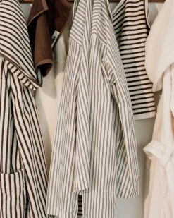 Tekla Morgonrock med huva, kodiakbruna ränder