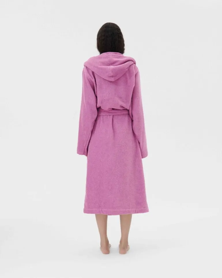 Tekla Morgonrock med huva, magenta