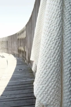 The Organic Company Big Waffle handduk och filt, naturvit