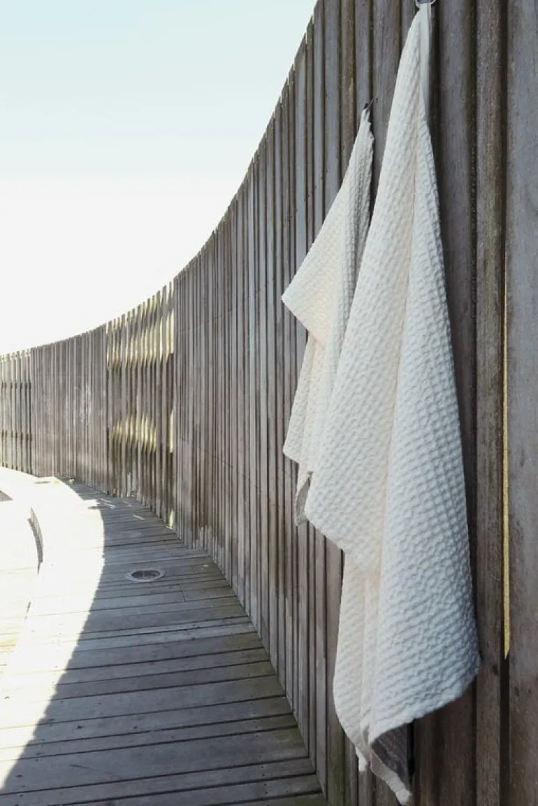 The Organic Company Big Waffle handduk och filt, naturvit