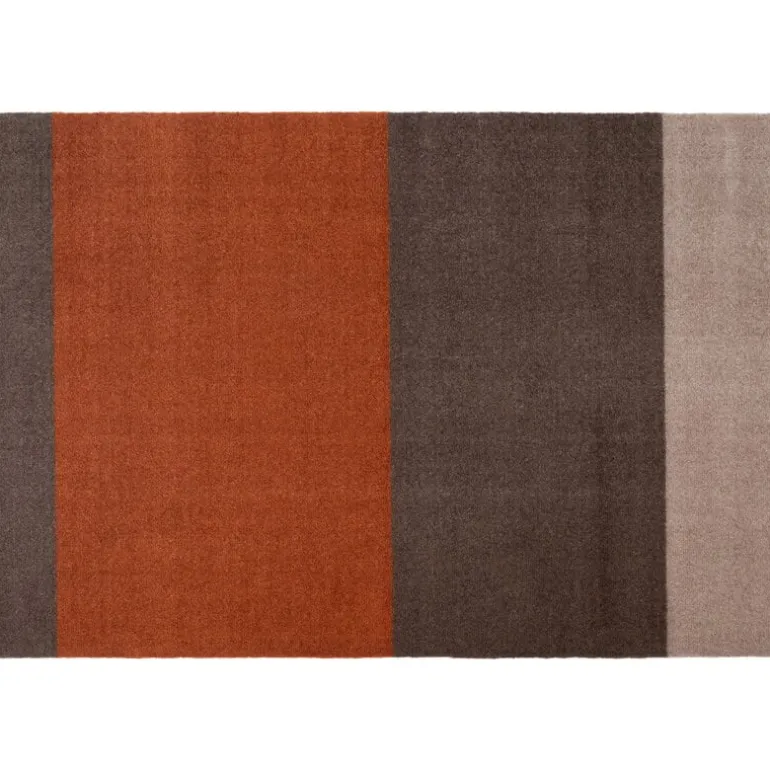 Tica Copenhagen Stripes horisontell matta, 90 x 130 cm, brun - terrakotta