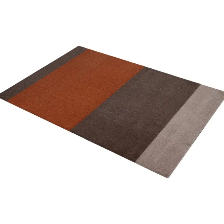 Tica Copenhagen Stripes horisontell matta, 90 x 130 cm, brun - terrakotta