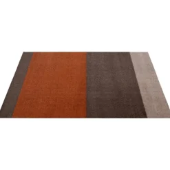 Tica Copenhagen Stripes horisontell matta, 90 x 130 cm, brun - terrakotta