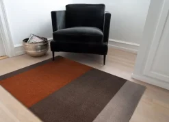 Tica Copenhagen Stripes horisontell matta, 90 x 130 cm, brun - terrakotta