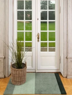 Tica Copenhagen Stripes horisontell matta, 90 x 130 cm, grön