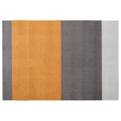 Tica Copenhagen Stripes horisontell golvmatta, 60 x 90 cm, grå - dämpad gul