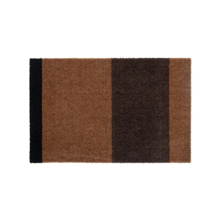 Tica Copenhagen Stripes Horizontal matta, 40 x 60 cm, konjak - mörkbrun - svart