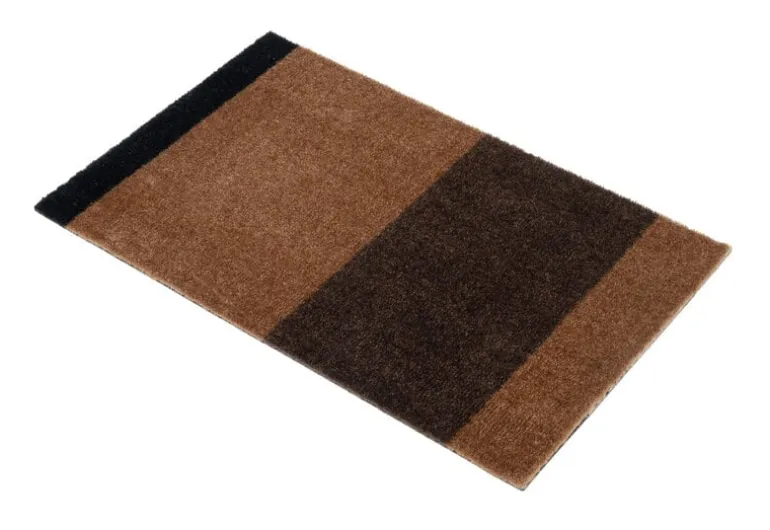 Tica Copenhagen Stripes Horizontal matta, 40 x 60 cm, konjak - mörkbrun - svart