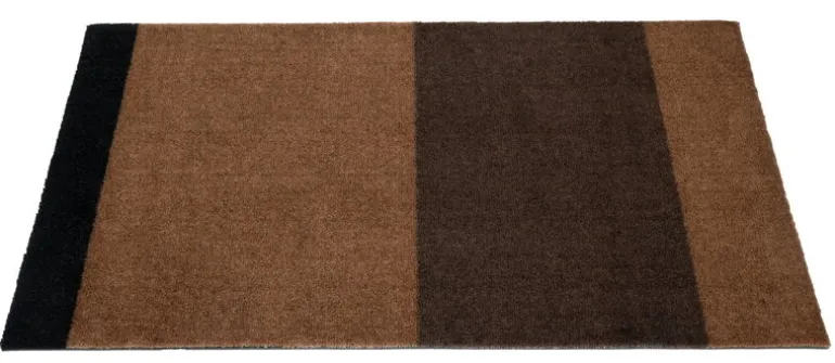 Tica Copenhagen Stripes Horizontal matta, 60 x 90 cm, konjak - mörkbrun - svart