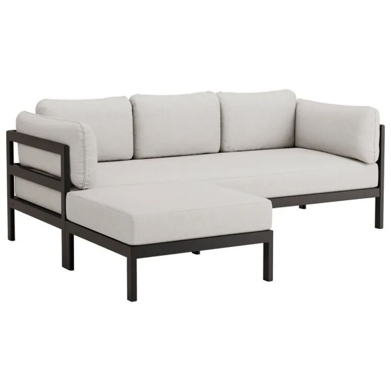 TIPTOE Easy fotpall, grafit svart - ljunggrå