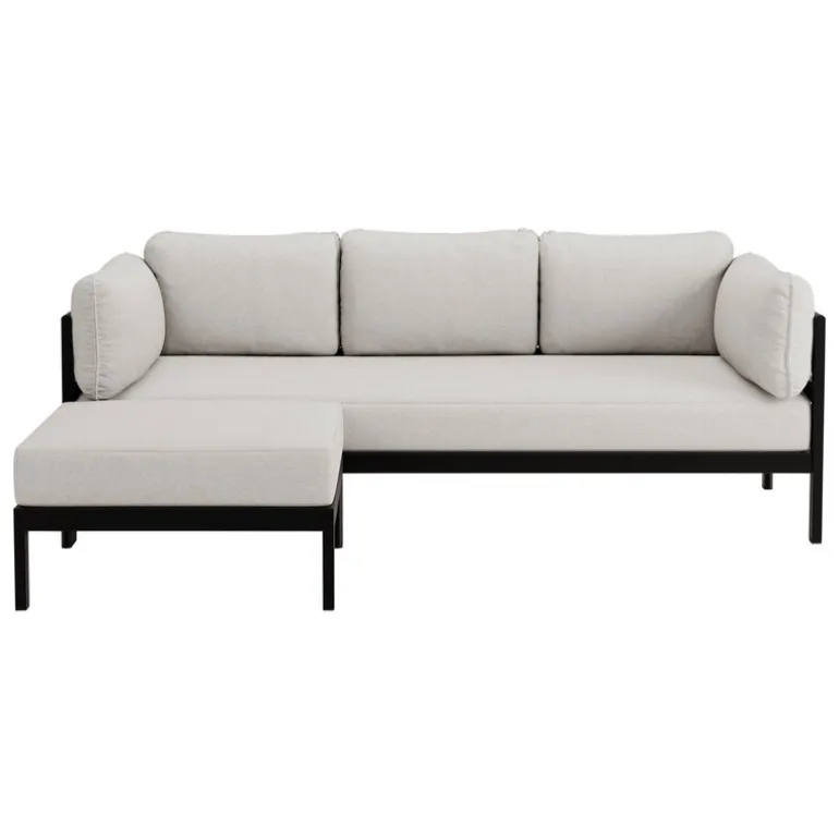 TIPTOE Easy fotpall, grafit svart - ljunggrå