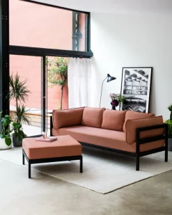 TIPTOE Easy 3-sits soffa, grafit svart - vintage rosa