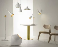 Tom Dixon Beat Stout LED-pendel, vit