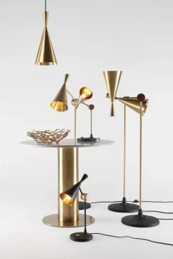 Tom Dixon Beat Tall LED-pendel, borstad mässing