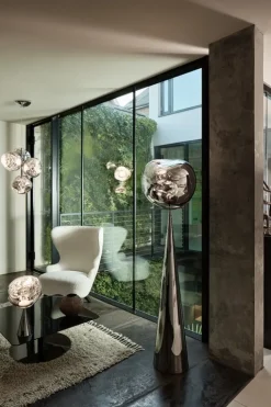 Tom Dixon Melt Chandelier Mini pendellampa, LED, silver