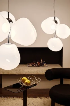 Tom Dixon Melt Chandelier Mini pendellampa, LED, opal - silver