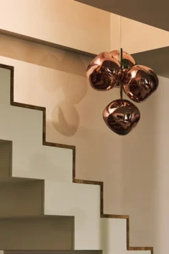 Tom Dixon Melt Chandelier Mini pendellampa, LED, koppar