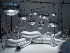 Tom Dixon Mirror Ball LED-pendel, 40 cm, silver