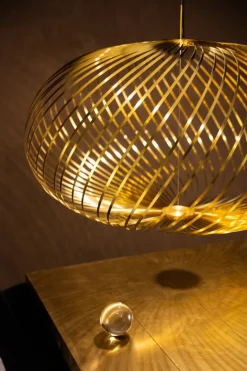 Tom Dixon Spring LED-pendel, stor, mässing