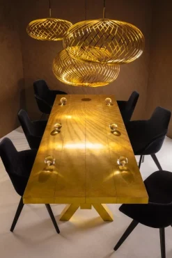 Tom Dixon Spring LED-pendel, liten, mässing