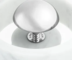 Tom Dixon Stone bärbar LED-bordslampa, vit marmor - silver