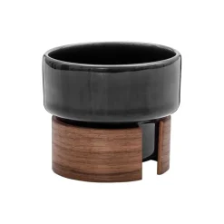 Tonfisk Design Warm cappuccinokopp 1,6 dl, set om 2, svart - valnöt