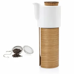 Tonfisk Design Warm tekanna 1,1 L, vit - ek, korklock