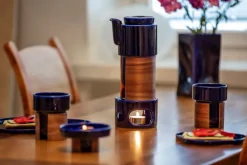 Tonfisk Design Warm teset, blå - valnöt, keramiskt lock