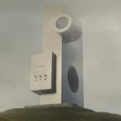 Transparent Brutalist Sculpture högtalare, metall