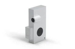 Transparent Brutalist Sculpture högtalare, metall