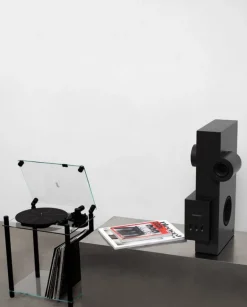 Transparent Brutalist Sculpture-högtalare, svart