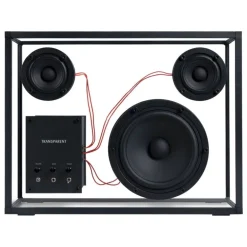 Transparent Transparent högtalare, svart - röd