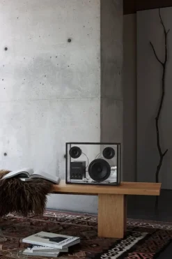 Transparent Transparent högtalare, svart - röd