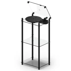 Transparent Turntable stativ, svart
