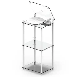 Transparent Turntable stativ, vit