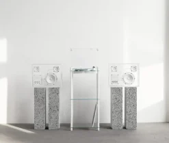 Transparent Turntable stativ, vit