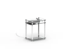 Transparent Turntable stativ, vit