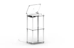 Transparent Turntable stativ, vit