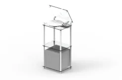 Transparent Turntable stativ, vit