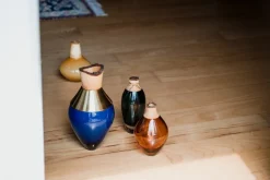 Utopia & Utility India Small I stapelbar behållare, 30 x 15 cm, blå - mässing