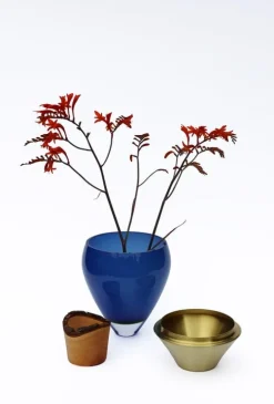 Utopia & Utility India Small I stapelbar behållare, 30 x 15 cm, blå - mässing